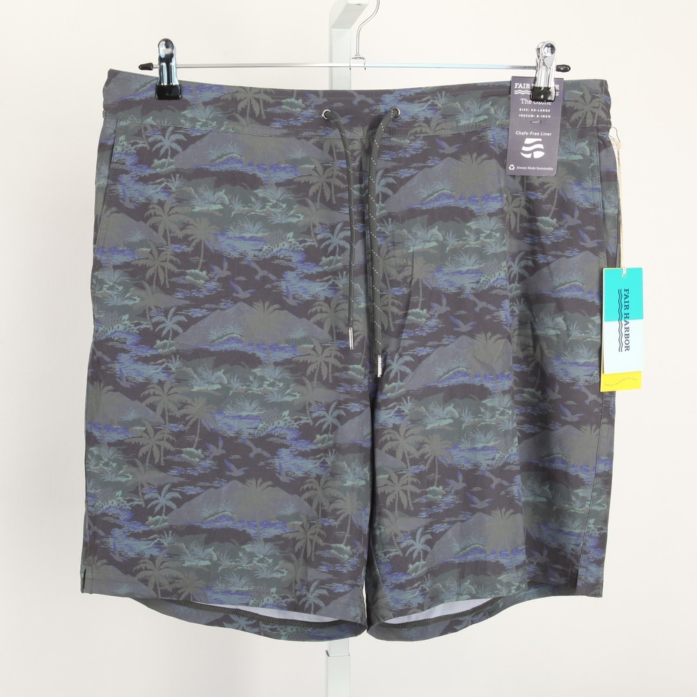 Fair Harbor The Ozone Tropical Camo Board Shorts Swim Trunks Men's 2XL Lined